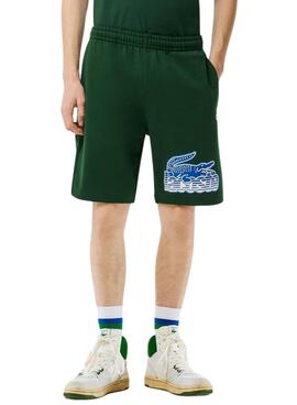Bermudas Sweat Lacoste Vert pour Homme