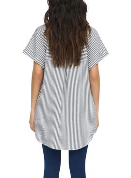 Chemise Only Fenna Listas Gris pour Femme