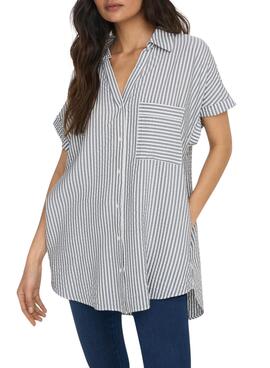 Chemise Only Fenna Listas Gris pour Femme