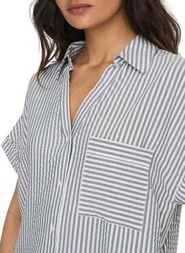Chemise Only Fenna Listas Gris pour Femme