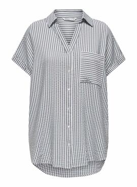 Chemise Only Fenna Listas Gris pour Femme