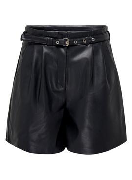 Shorts Only Heidi Similicuir Noire pour Femme