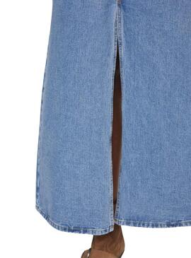Jupe Denim Vila Vikira Long Light Bleu Femme