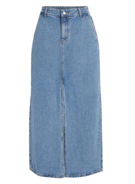 Jupe Denim Vila Vikira Long Light Bleu Femme