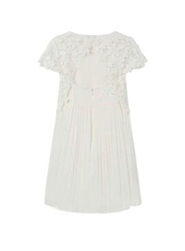 Robe Mayoral Combiné Guipur Blanc pour Fille