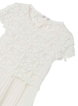 Robe Mayoral Combiné Guipur Blanc pour Fille