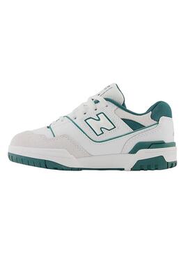 Baskets New Balance 550 Blanc Vert Enfants