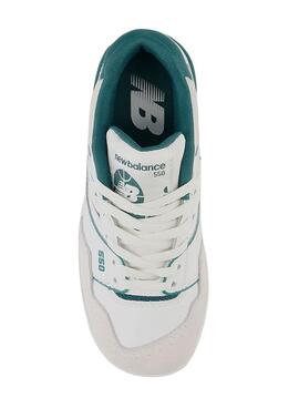 Baskets New Balance 550 Blanc Vert Enfants