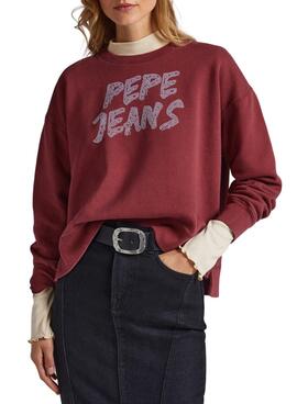 Sweat Pepe Jeans Bailey Bordeaux pour Femme