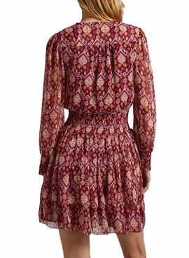 Robe Pepe Jeans Gala Printed Bordeaux Femme