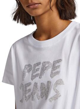 T-Shirt Pepe Jeans Bria Blanc pour Femme