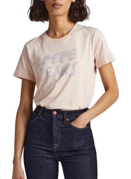 T-Shirt Pepe Jeans Bria Rosa pour Femme