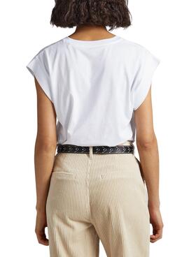 T-Shirt Pepe Jeans Bianca Blanc pour Femme