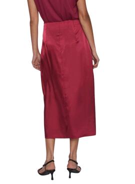 Jupe Vila Vishima Bordeaux pour Femme