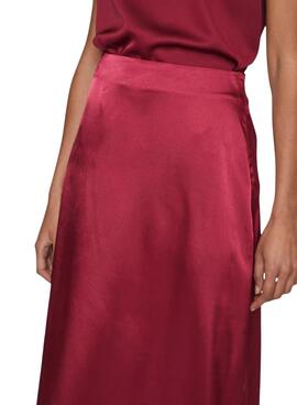 Jupe Vila Vishima Bordeaux pour Femme