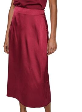 Jupe Vila Vishima Bordeaux pour Femme