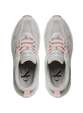 Baskets Calvin Klein Mesh Gris pour Femme
