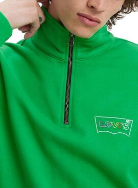 Sweat Levis Relaxed Graphic Zip Vert Homme