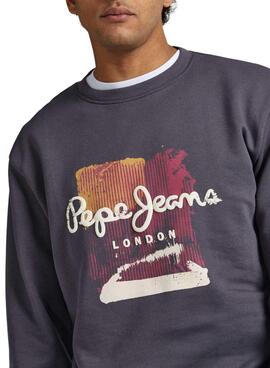 Sweat Pepe Jeans Melbourne Gris pour Homme