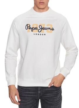 Sweat Pepe Jeans Meier Blanc pour Homme