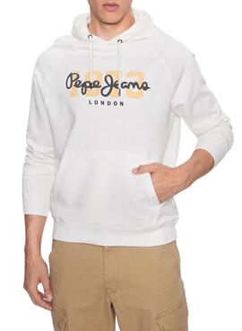 Sweat Pepe Jeans Meier Hoodie Blanc Homme