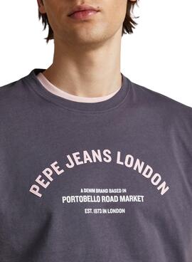 T-Shirt Pepe Jeans Module Gris pour Homme