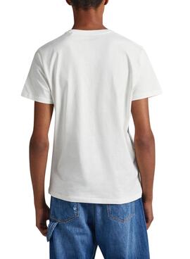 T-Shirt Pepe Jeans Module Blanc pour Homme