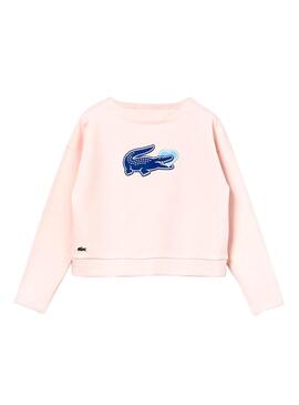 Sudadera Lacoste Basic Logo Rosa Niña