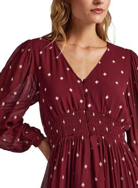 Robe Pepe Jeans Gio Bordeaux pour Femme