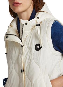 Gilet Pepe Jeans Nina Blanc pour Femme