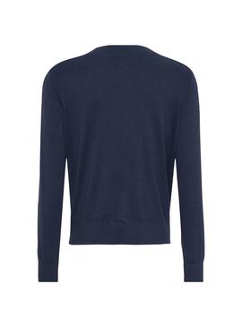 Pull Tommy Jeans Essential Crew Bleu Marine Femme