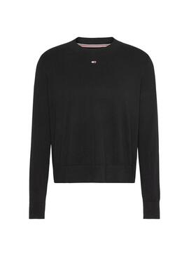 Pull Tommy Jeans Essentiel Crew Noire Femme