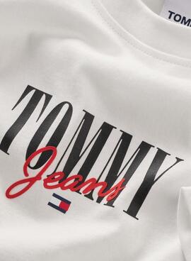 T-Shirt Tommy Jeans Essential Logo Blanc Femme