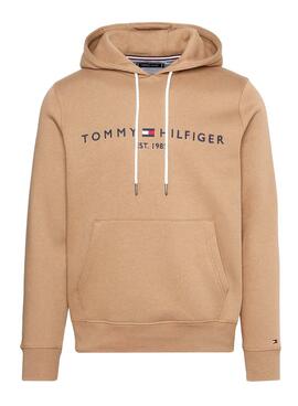 Sweat Tommy Hilfiger Logo Hoody Brun Homme