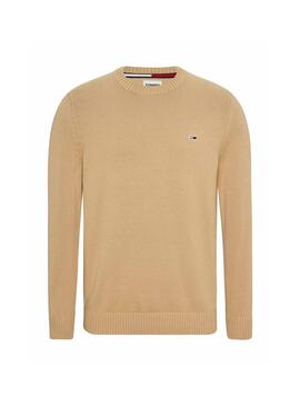 Pull Tommy Jeans Essential Crew Beige Homme