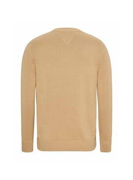 Pull Tommy Jeans Essential Crew Beige Homme