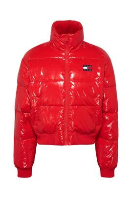 Veste Tommy Jeans Badge Brillant Rouge pour Femme