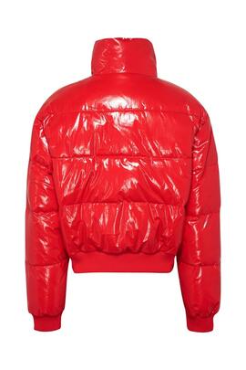 Veste Tommy Jeans Badge Brillant Rouge pour Femme