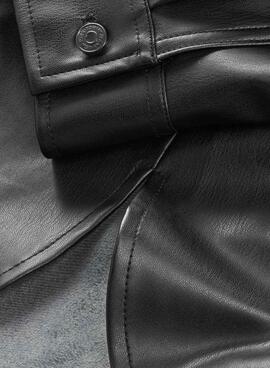 Surchemise Tommy Jeans Cuir Noire pour Femme