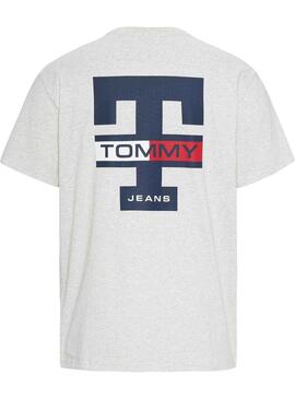 T-Shirt Tommy Jeans Letterman Gris pour Homme