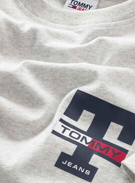 T-Shirt Tommy Jeans Letterman Gris pour Homme