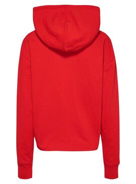 Sweat Tommy Jeans Relaxed Essential Rouge Femme