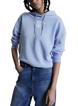 Sweat Tommy Jeans Relaxed Essential Bleu Femme
