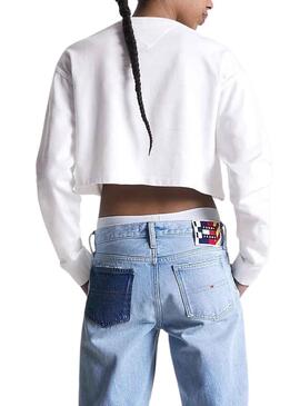 Sweat Tommy Jeans Archive Blanc pour Femme