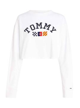 Sweat Tommy Jeans Archive Blanc pour Femme