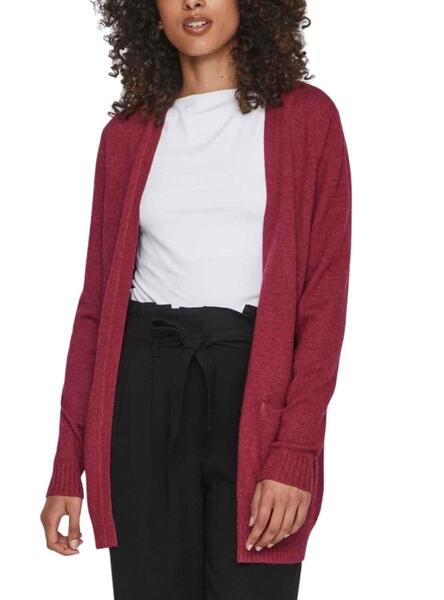 Gilet Vila Viril Open Bordeaux pour Femme