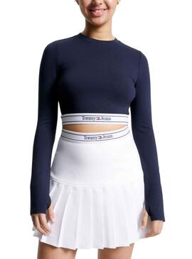 Crop Top Tommy Jeans Ceinture Bleu Marine Femme