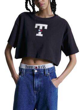 T-Shirt Tommy Jeans Modern Préparation Noire pour Femme