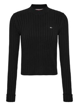 Pull Tommy Jeans Boxy Perkins Noire Femme