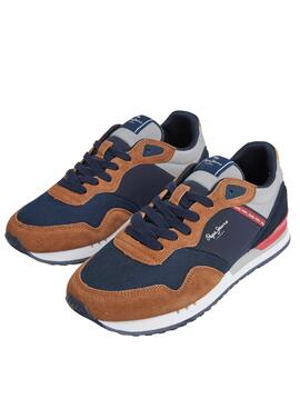 Baskets Pepe Jeans London Forest Bleu Marine Homme